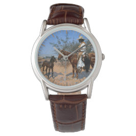 Vaktposten Frederic Remington 1889 Cowboy-tema  Armbandsur