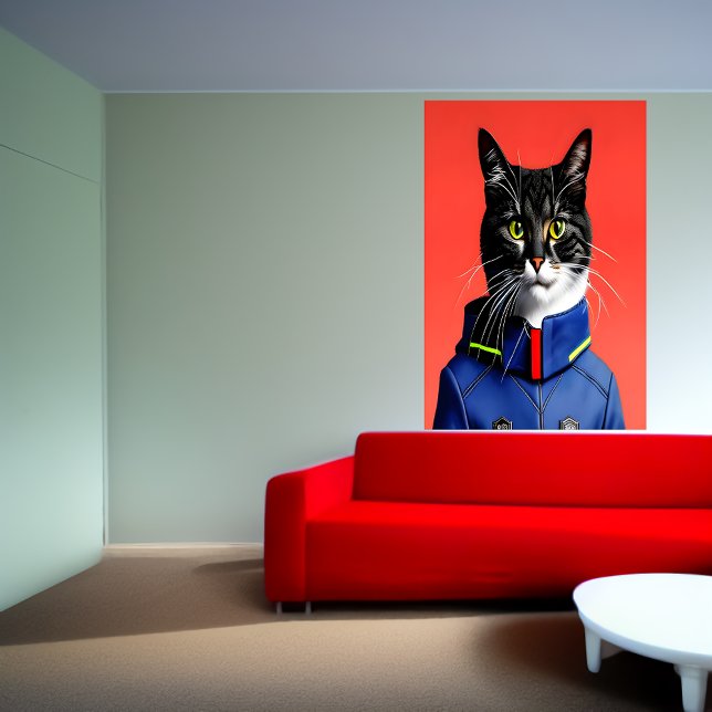 Vaktsam brandkatt | AI Art Poster (Skapare uppladdad)
