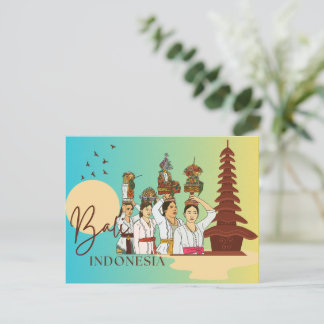 Vaktsam mentalitet: Balinesiskt vykort för kvinnor