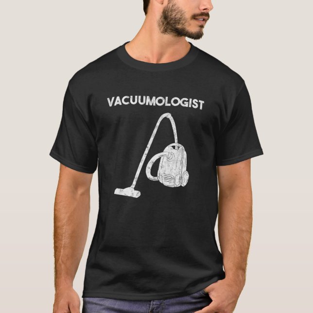 Vakumolog Vacuum Cleaner Maid Housekeeper T Shirt (Framsida)