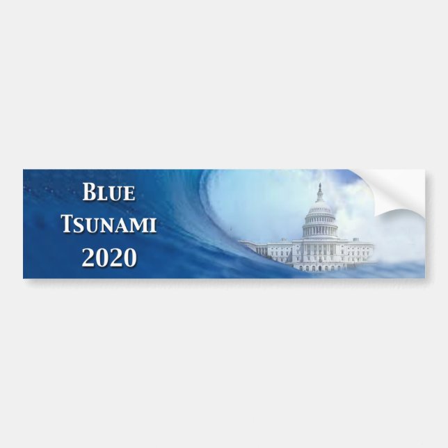 Val 2020: Blue Tsunami Bildekal (Framsidan)