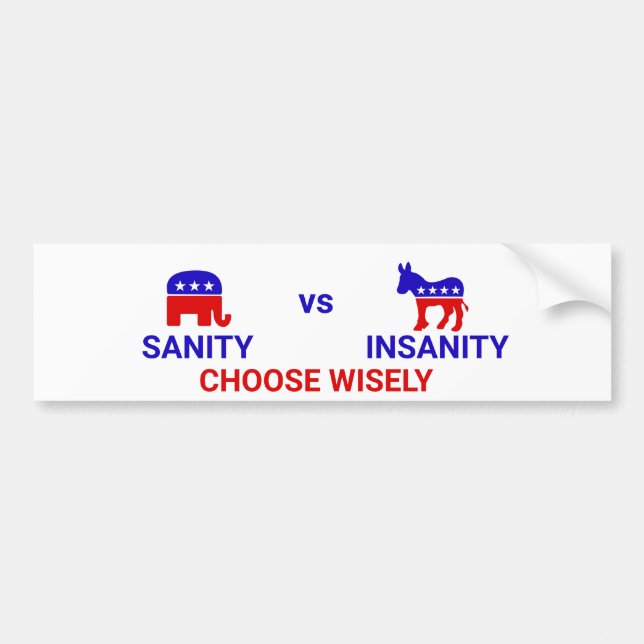 Val 2020: Sanity vs Insanity Bildekal (Framsidan)