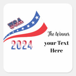 Val 2024 fyrkantigt klistermärke