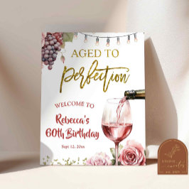 Väl åldrad till perfektion vin födelsedags välkoms poster