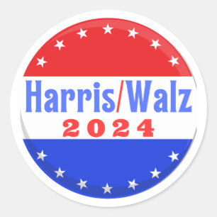 Val av Harris Walz 2024 Demokrat Party Runt Klistermärke