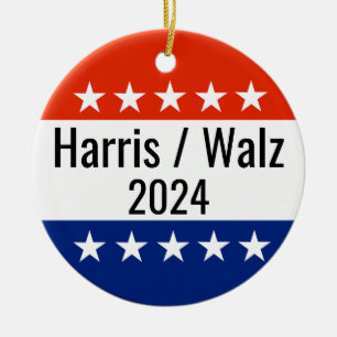 Val av Harris Walz 2024 Julgransprydnad Keramik