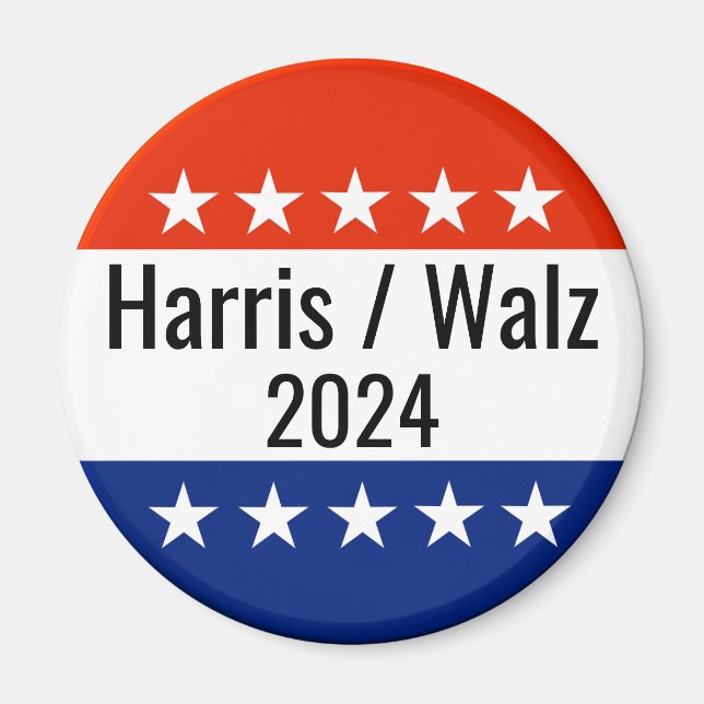 Val av Harris Walz 2024 Magnet (Framsidan)