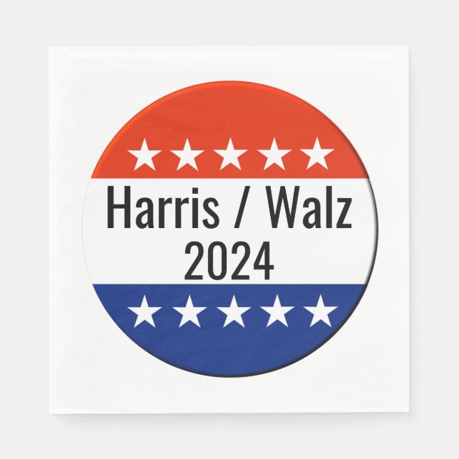 Val av Harris Walz 2024 Pappersservett (Framsidan)