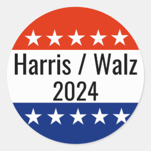 Val av Harris Walz 2024 Runt Klistermärke