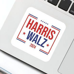 Val av Harris Walz Kampanj Fyrkantigt Klistermärke