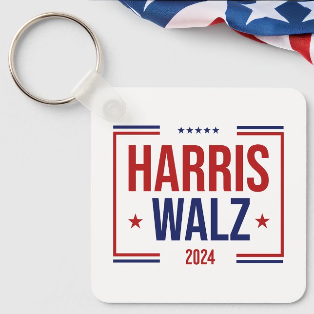Val av Harris Walz Kampanj Nyckelring (Harris Walz Campaign Election Keychain)