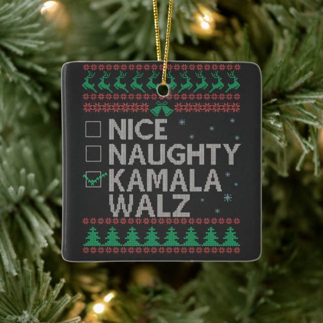 Val av La Kamala Harris Ugly God jul Julgransprydnad Keramik (Träd)