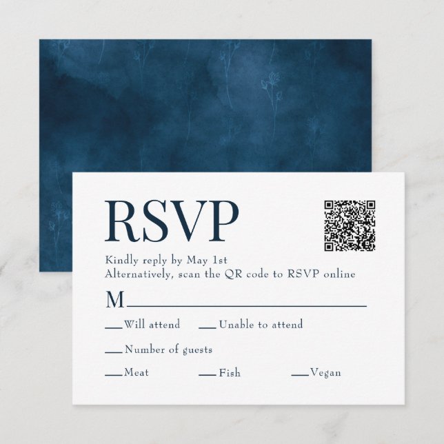 Val av måltid för måltid för blå vattenfärgsskanni OSA kort (Fram/baksida)