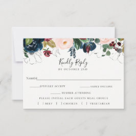 val av måltid för marin Bröllop OSA Kort