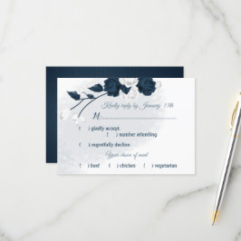 Val av marin och vit blomma OSA kort