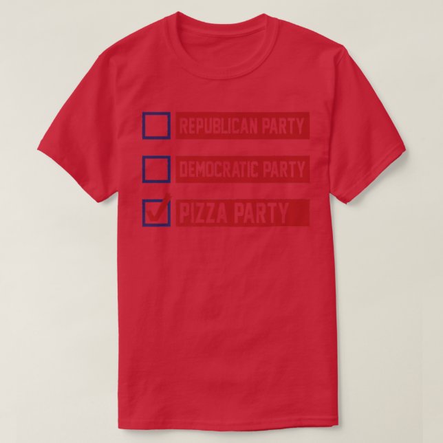 Val av Pizza Party T Shirt (Design framsida)