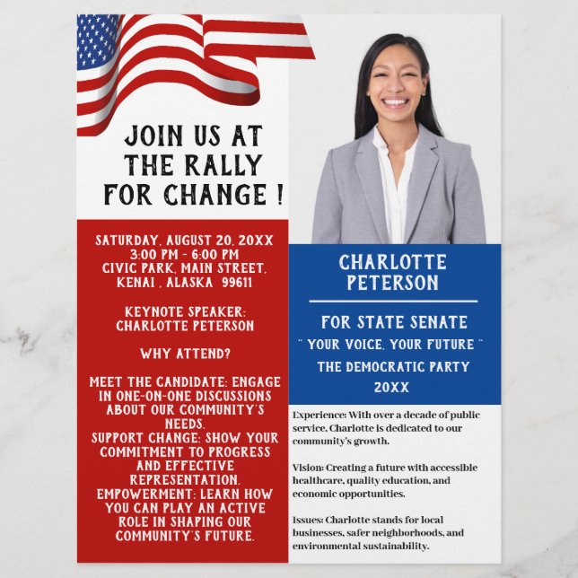 Val av politisk allians eller Händelse Kampanj Reklamblad (Framsidan)