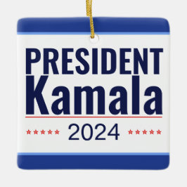 Val av president Kamala 2024 Julgransprydnad Keramik