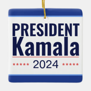 Val av president Kamala 2024 Julgransprydnad Keramik
