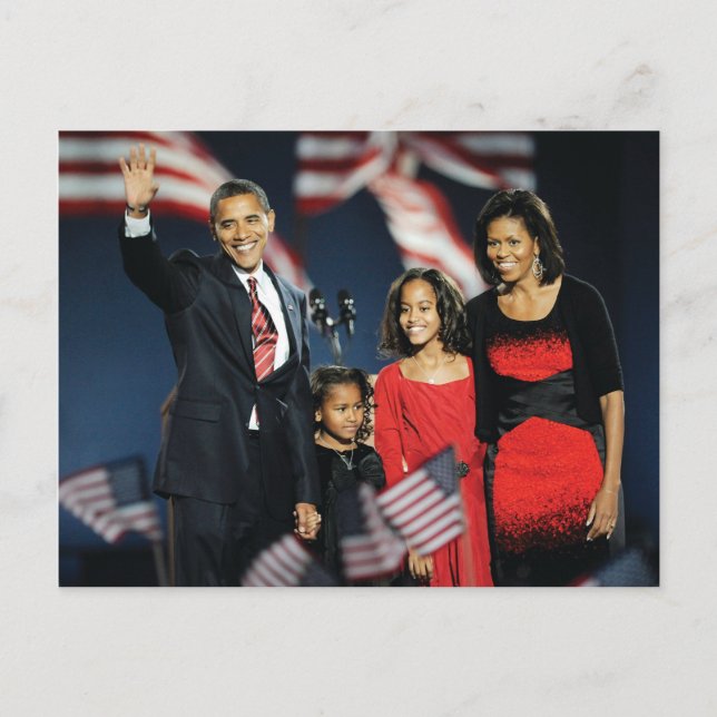Val av president Obama & Familjevykort Vykort (Framsida)
