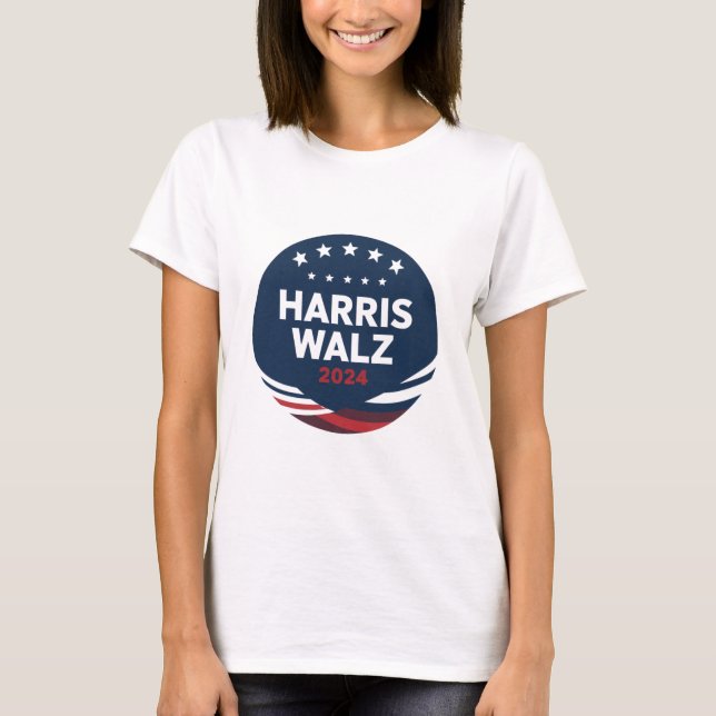 Val av Retro-knapp Harris Waltz T Shirt (Framsida)