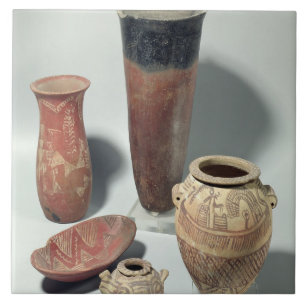 Val av vaser, Naqada I/II period, 4000-3100 Kakelplatta