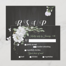 val av vita blommor, grönmålsmjöl svart OSA kort