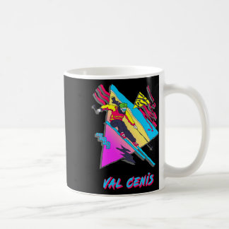 Val Cenis Retro Ski Skiing-tecken med Abstrakt Kaffemugg