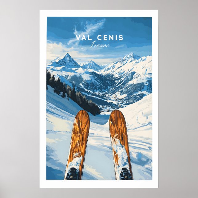 Val Cenis skidvägg konst skidaaffisch 1 Poster (Framsidan)