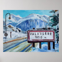 Val d’Isère Målning – Franska Alperna Affisch