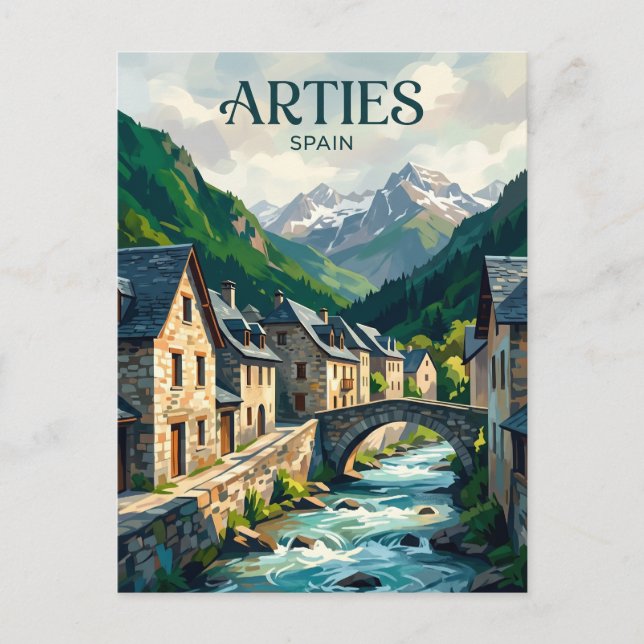 Val d'Aran - Arties by Spanien Vykort (Framsida)