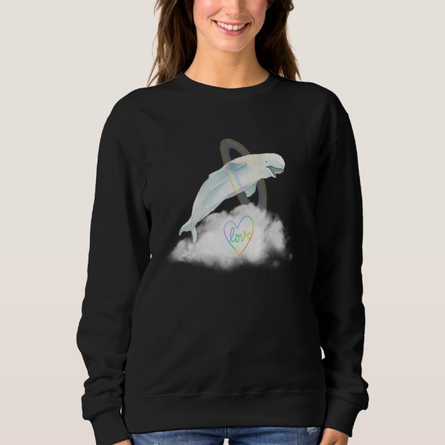Val delfin hoppar genom kärlek regnbåge ring t shirt (Framsida)