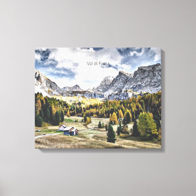 Val di Fassa, Trentino, Italien Canvastryck (Framsida)