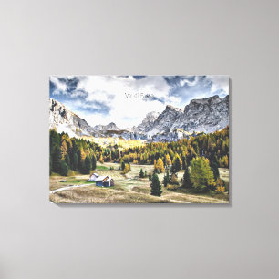 Val di Fassa, Trentino, Italien Canvastryck