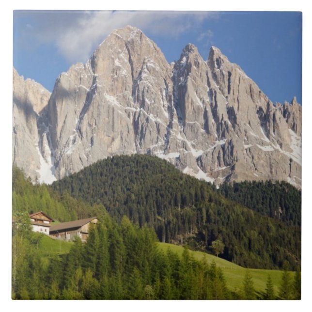 Val di Funes, Villnosstal, Dolomiterna, Italien Kakelplatta (Framsidan)
