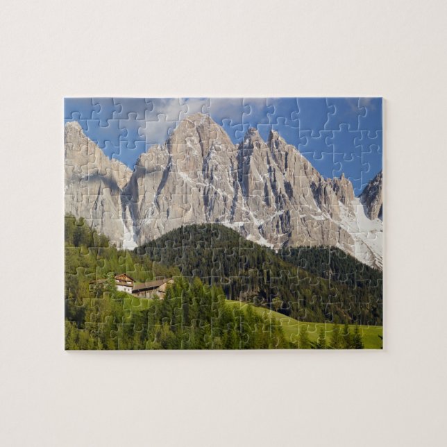 Val di Funes, Villnösstal, Dolomiterna, Italien Pussel (Horisontell)
