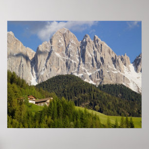 Val di Funes, Villnosstal, Dolomites, Italien Poster