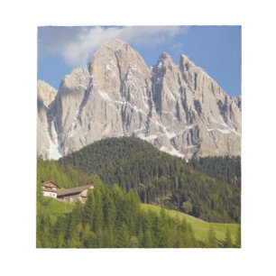 Val di Funes, Villnöstal, Dolomiterna, Italien Anteckningsblock