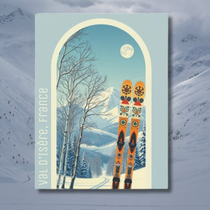 Val d'Isère Frankrike ski helgdag Postcard Vykort
