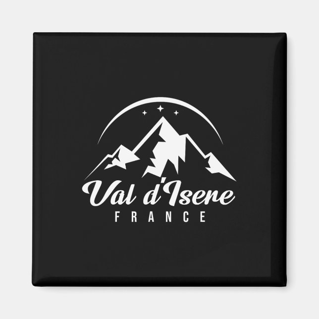 Val D'isere Frankrike Ski Resort Skiing Snowboardi Magnet (Framsidan)