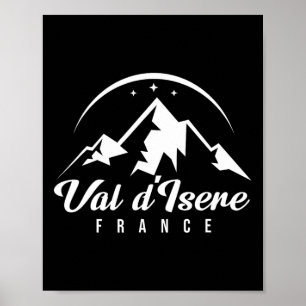 Val D'isere Frankrike Ski Resort Skiing Snowboardi Poster