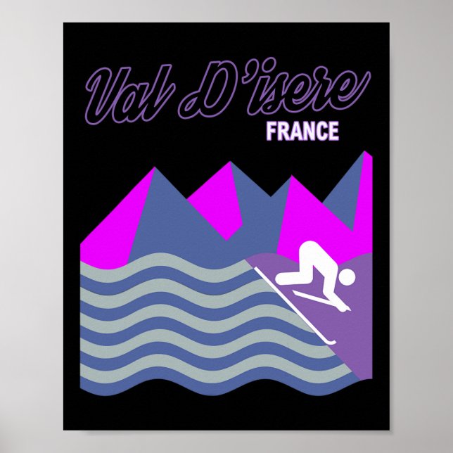 Val D'isere Fransk Alperna Frankrike Ski Resort Sn Poster (Framsidan)