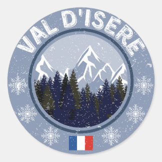 Val D'Isère Station de Ski Runt Klistermärke