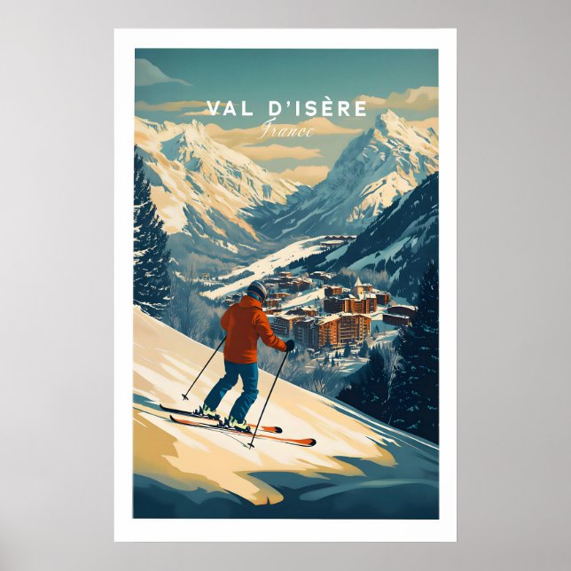 Val-dIsère Väggkonst Skidtryck 1 (Framsidan)