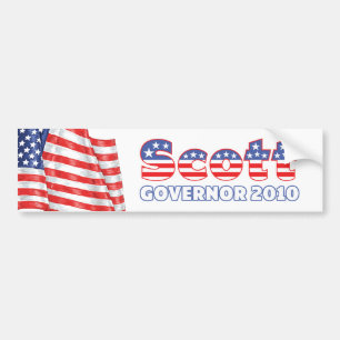 Val för Scott patriotiska amerikanska flaggan 201 Bildekal