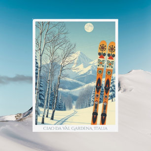 Val Gardena Italien skidresort semestervykort Vykort
