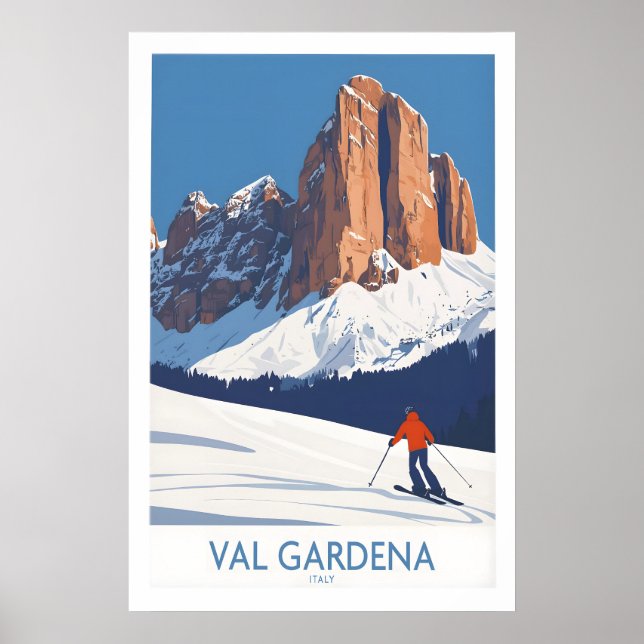 Val Gardena Väggkonst Skidaffisch 1 (Framsidan)