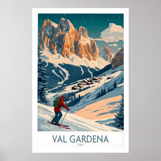 Val Gardena Väggkonst Skidtryck - Italien 1 (Framsidan)