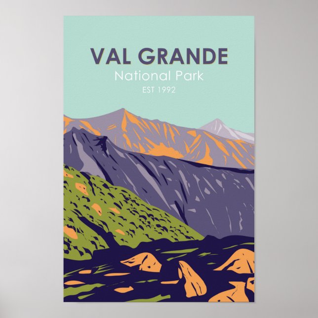 Val Grande National Park Italien Vintage  Poster (Framsidan)