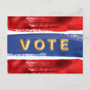 Val Guld Vote Patriotic Vykort